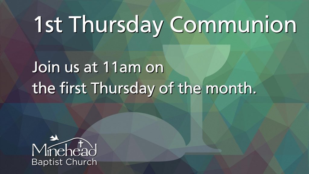 1st Thursday Communion

1st Thursday of the month at 11am.