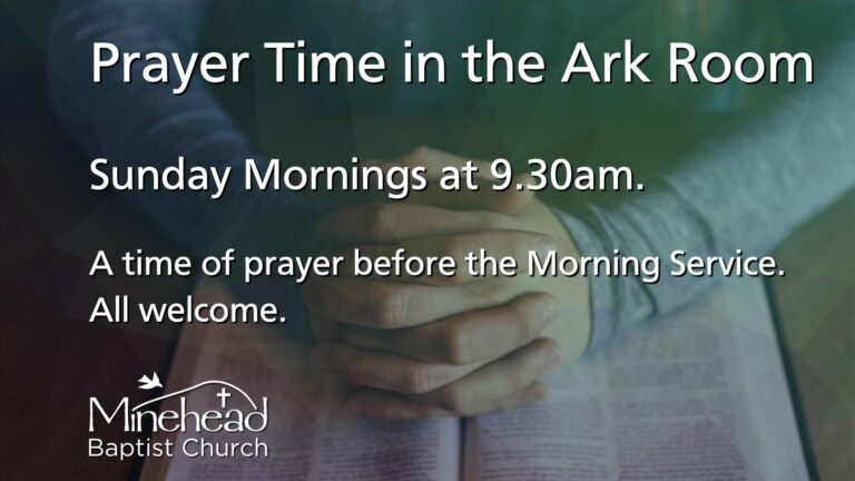 Prayer Time in the Ark Room Sunday Mornings at 9.30am. A time of prayer before the Morning Service. All welcome.